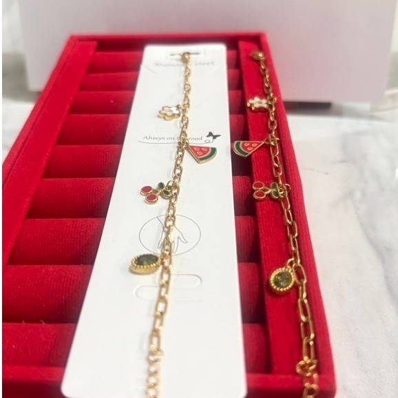 gelang titanium rantai mainan buah