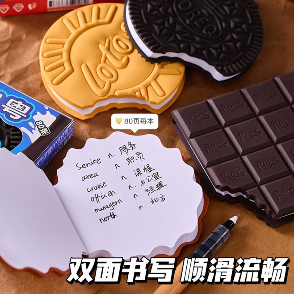 Buku Catatan Bentuk Biskuit dan Cokelat Wangi 80 Halaman per Buku Tulisan Dua Sisi Unik dan Lucu