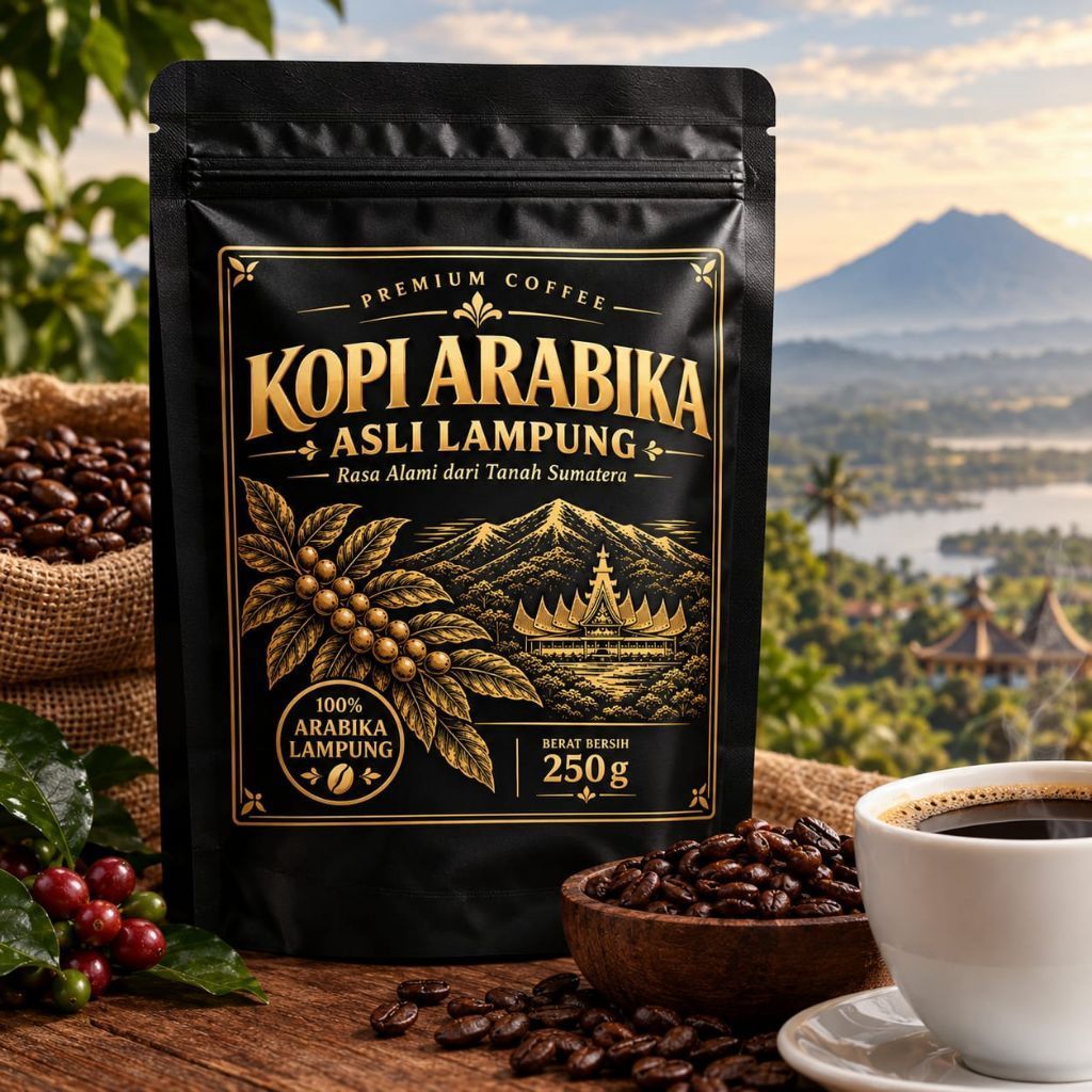 Kopi Arabika Asli Lampung Premium 100% Arabika & Robusta Lampung 250g