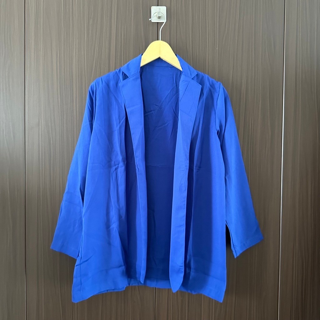 (new bukan preloved) blazer blue electric outer wanita biru elektrik