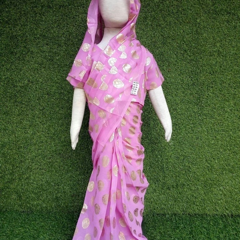 SARI iNDIA ANAK INSTAN| PINK MOTIF| BAJU iNDiA MODEL SARI SIAP PAKAI
