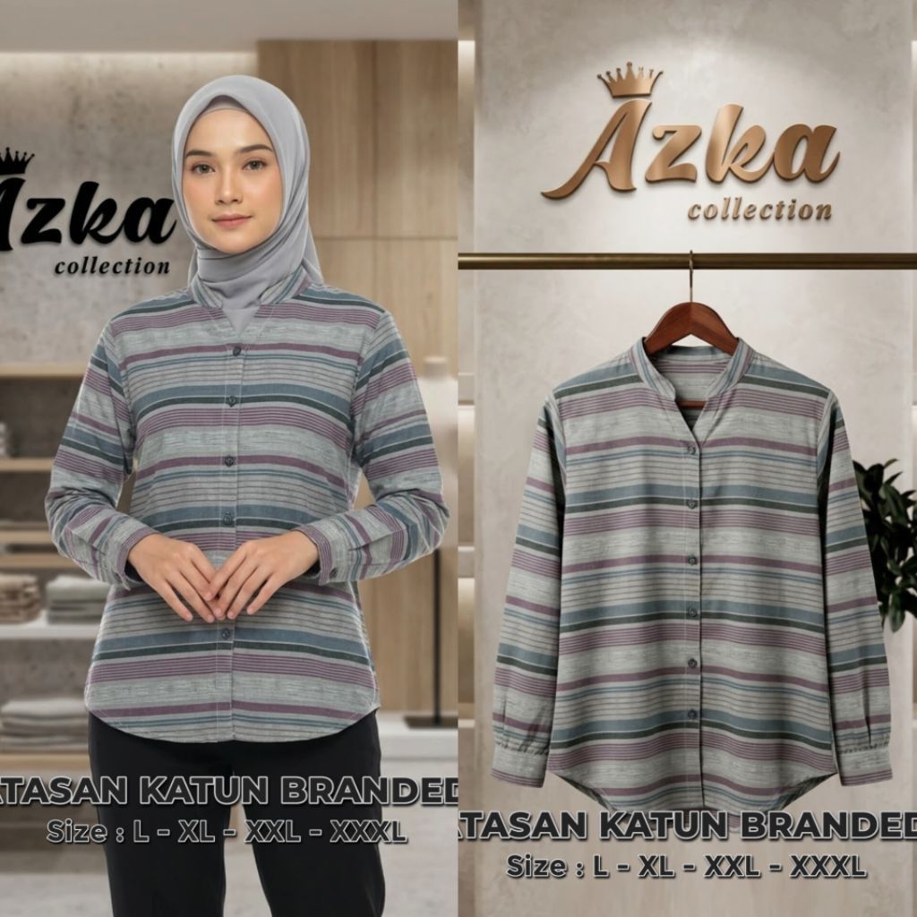 ATASAN AZKA/ATASAN TRISET/KEMEJA TRISET/KEMEJA TRISET KOTAK/KEMEJA KOTAK JUMBO