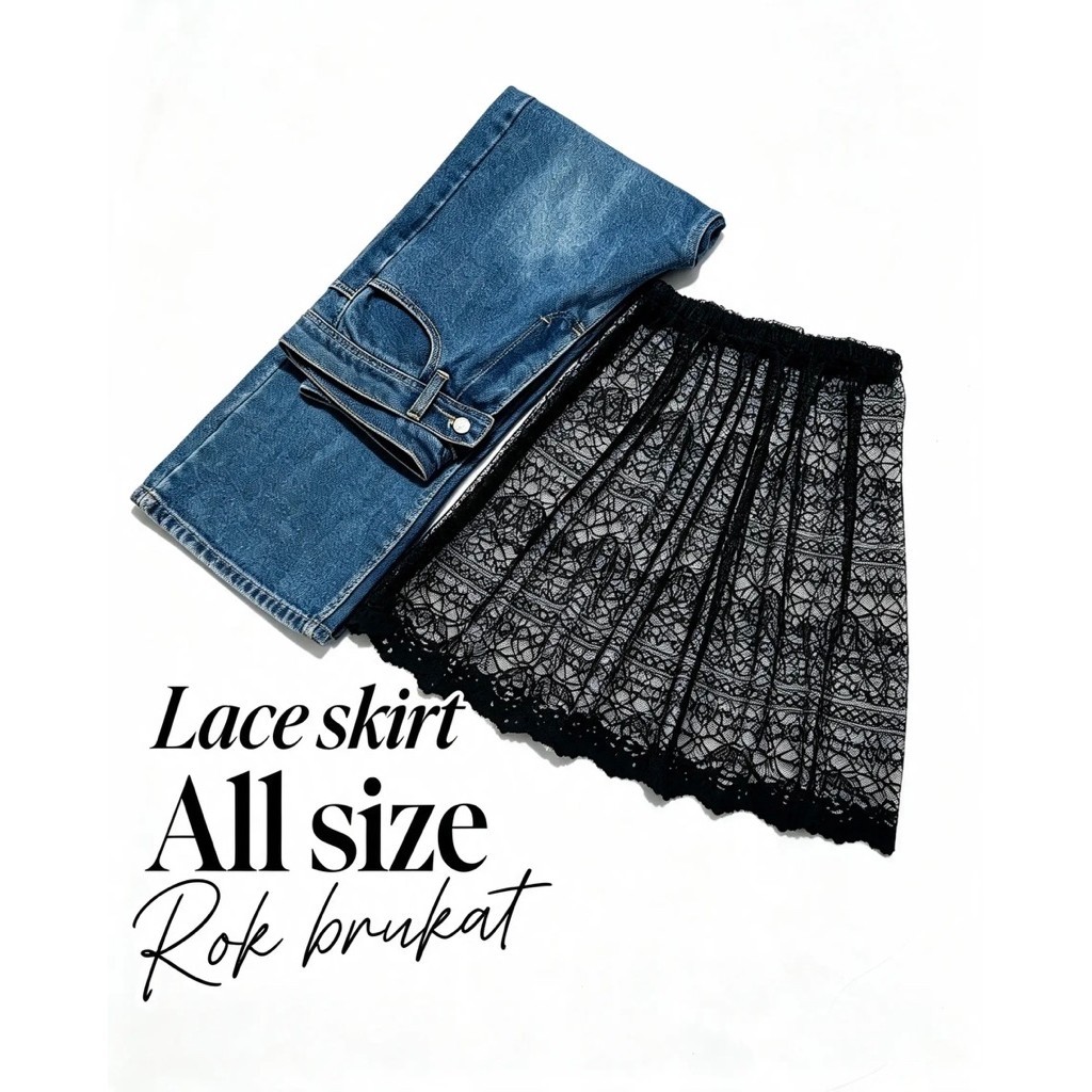 Lace Kirt , Rok Lace Korea ,Rok Palsu Brokat.