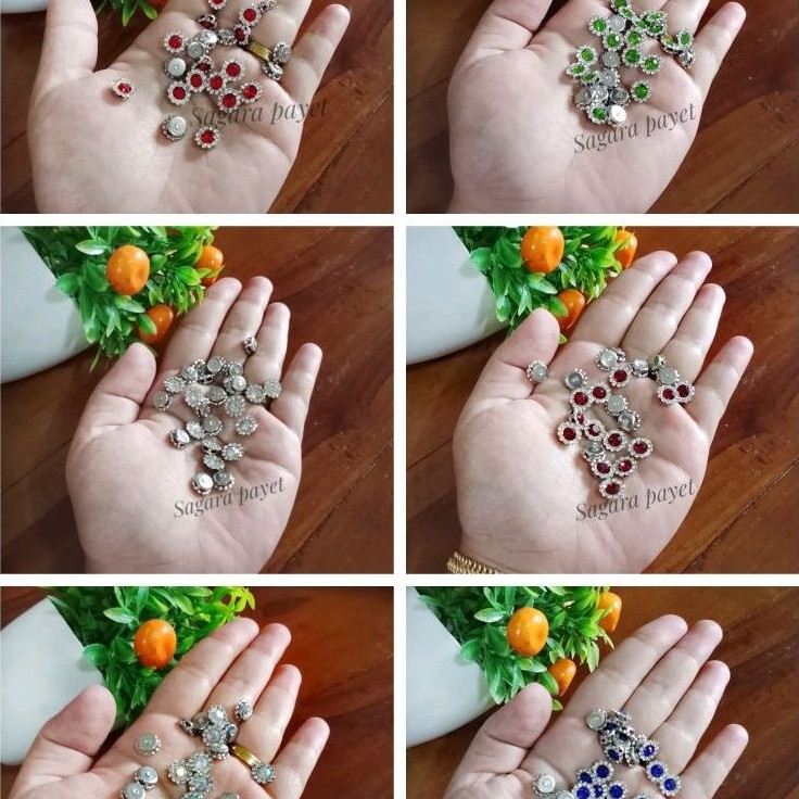 PAYET DIAMOND KRISTAL CANGKANG BUNGA 10MM 12 PCS / PAYET DIAMOND KRISTAL