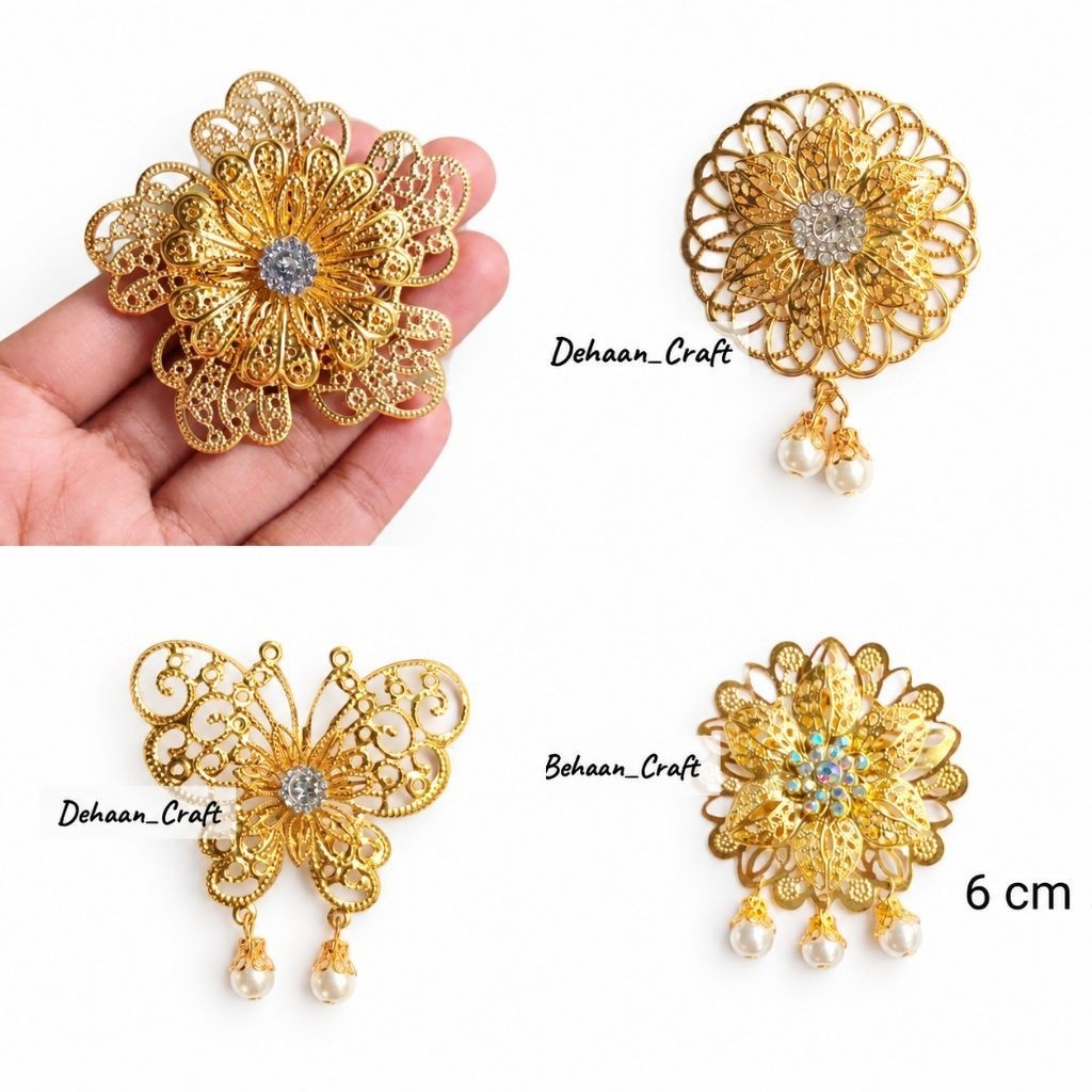 Bros Kebaya Modern, Bros Selendang kebaya, Bros bunga emas