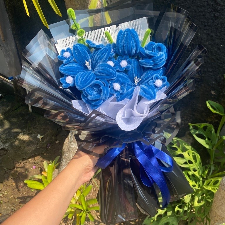 Buket bunga kawat bulu | buket murah | buket cantik | buket wisuda | buket ultah | buket cowok