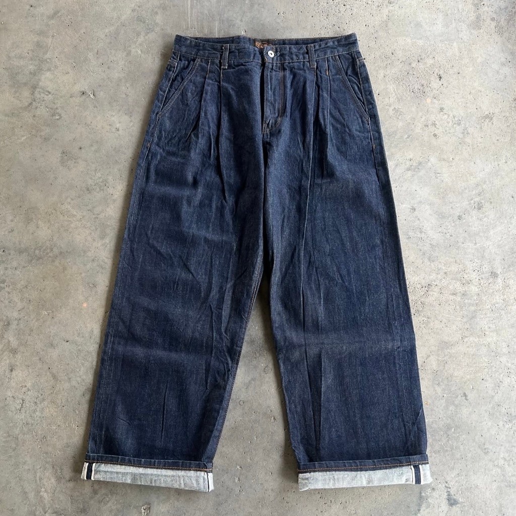 BESLOW - ONE TUCK BAGGY SELVEDGE DENIM PANTS INDIGO