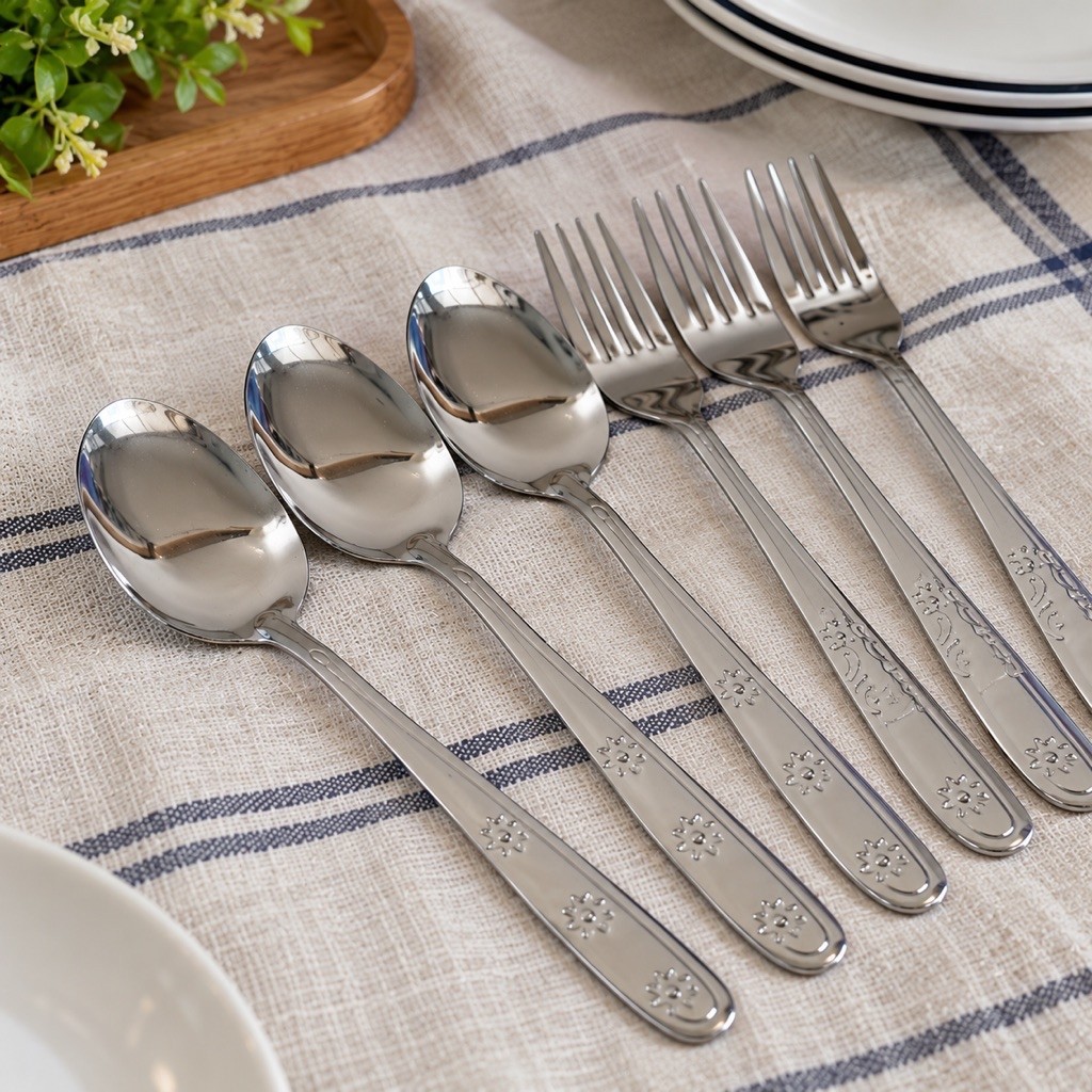 (1 Lusin) - Sendok Makan stainless - Garpu Stainless Steel - Mix Sendok  Garpu - Sendok Teh Kecil
