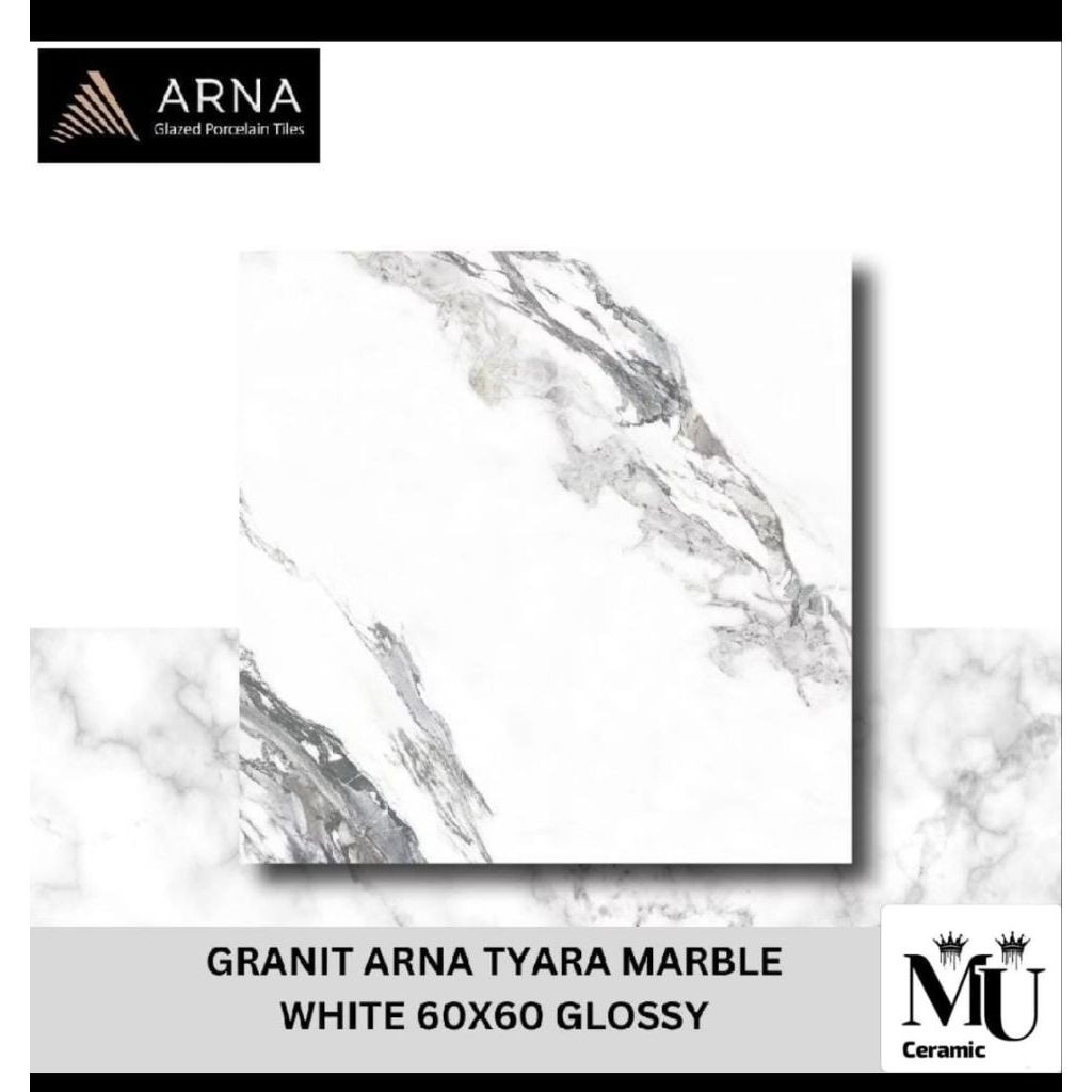 GRANIT ARNA 60X60 TYARA MARBEL WHITE GLOSSY GLAZED POLISHED