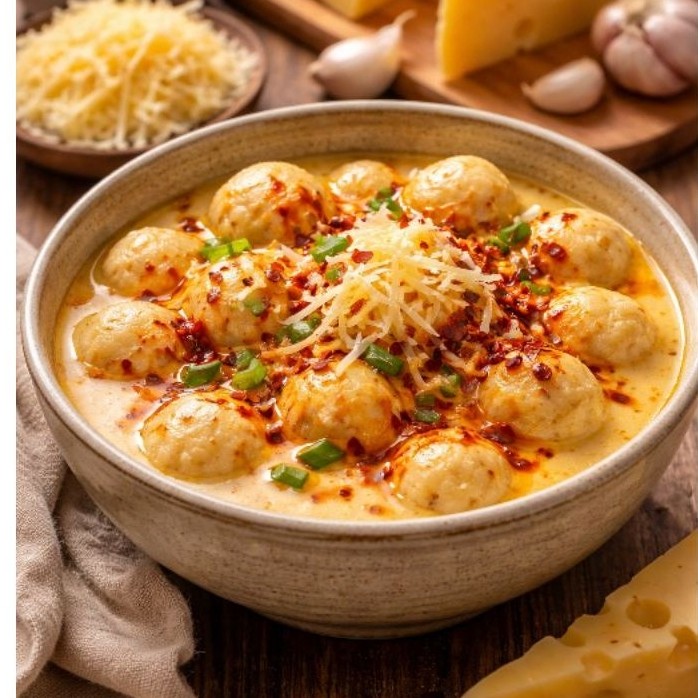 cimol kuah keju creamy