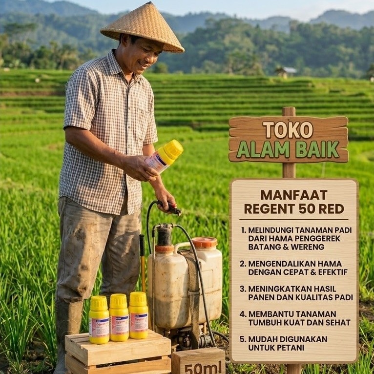 Regent 50 Red Pestisida Tanaman Padi 50ml untuk Pengendalian Hama