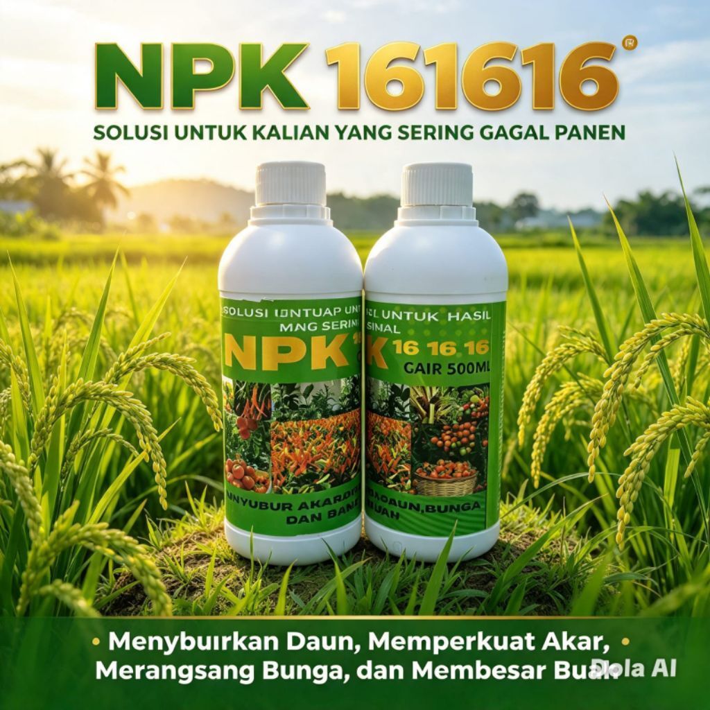 PUPUK NPK 16-16-16 CAIR 500ML PUPUK SEIMBANG MASA PERTUMBUHAN DAN PEMBUAHAN NPK161616 SOLUSI UNTUK K