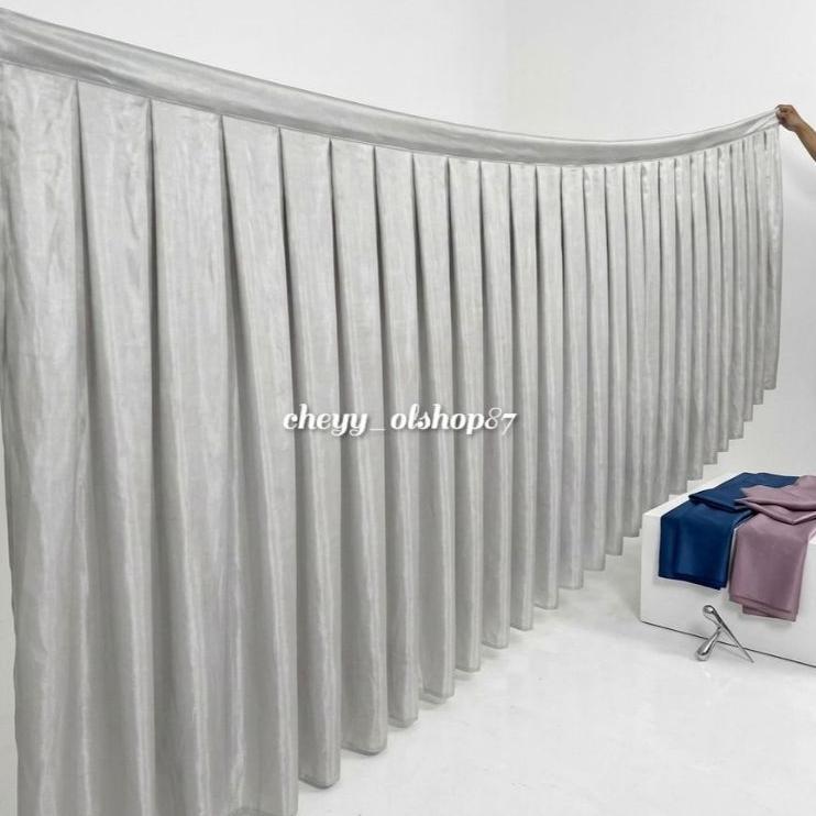 TSB Rok Meja Prasmanan Rempel Filamin Premium 60x200cm | Skirting Meja Catering Dekorasi Pesta Weddi