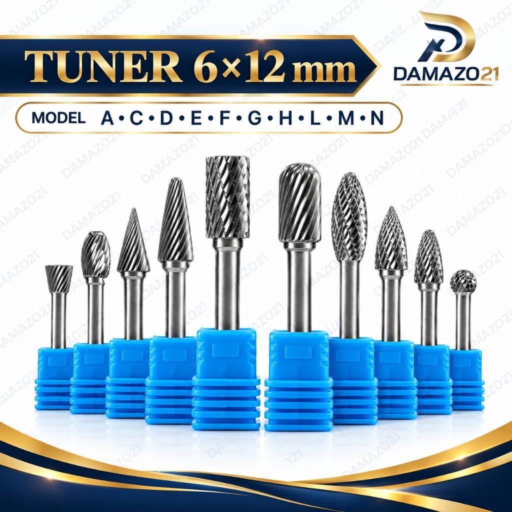Mata Cuner 6mm x 12mm Model E  Pendek Mata Tuner Mata Bor Cun 6 MM Rotary Grinder / Mata Bor Tuner 6