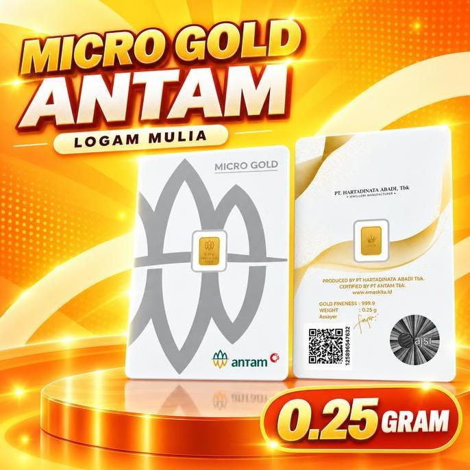 Terlaris 2026 Logam Mulia Emas Antam 0.25 Gram Lm Antam Terbaru Certieye Certicard 999,9%