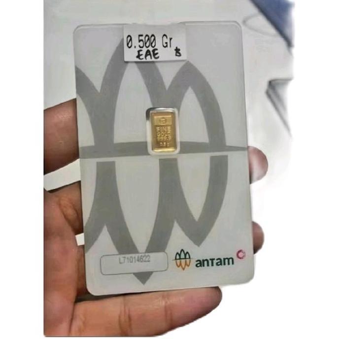 Terlaris Antam 24K + Berat 0,500 Gram + Aksesoris