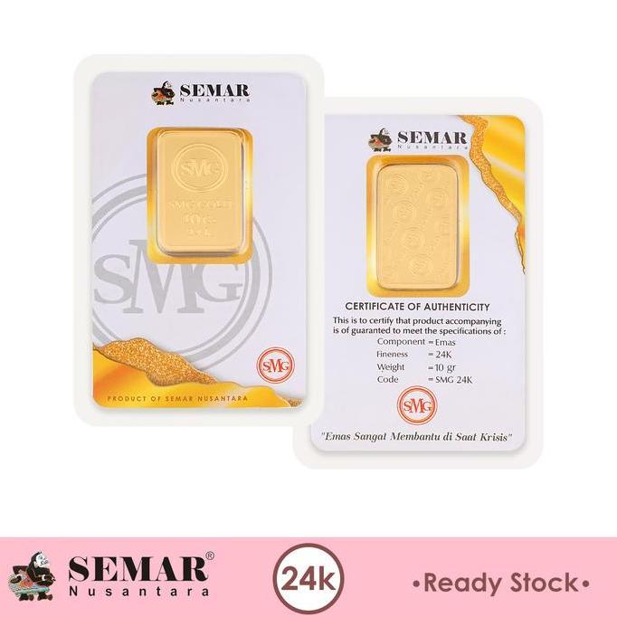 Terlaris Logam Mulia Smg Gold Press 10Gram Emas Batangan Semar Nusantara