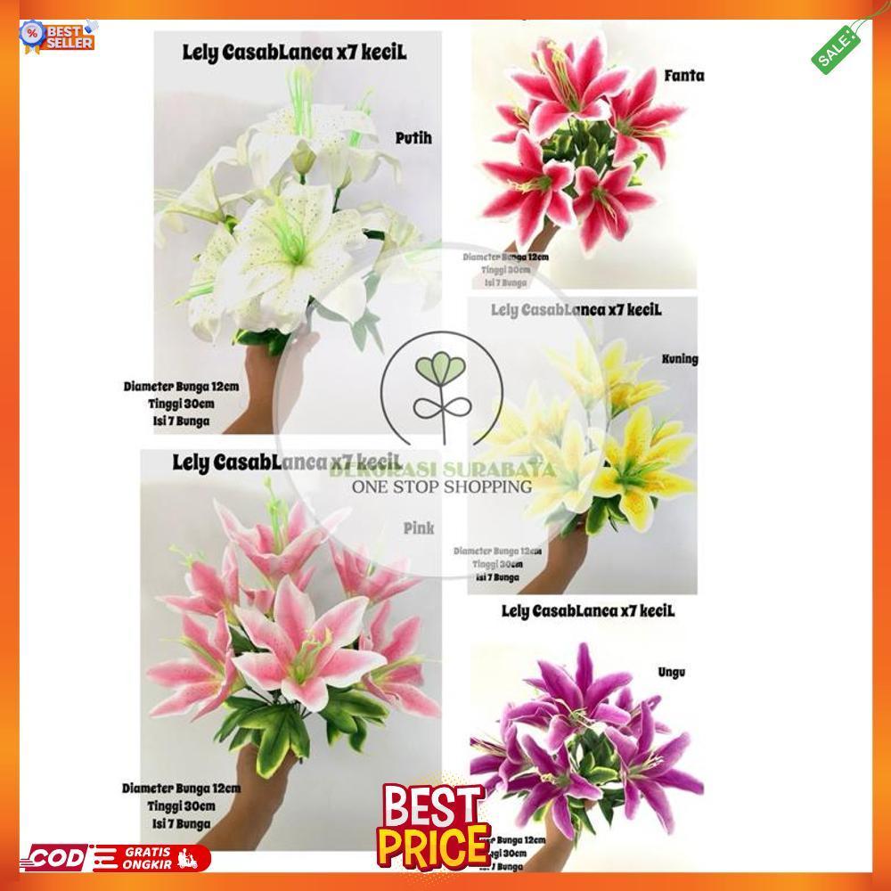 Bunga Artificial Lily Casablanca x7 / Lily Bintik / Lily Latex A6