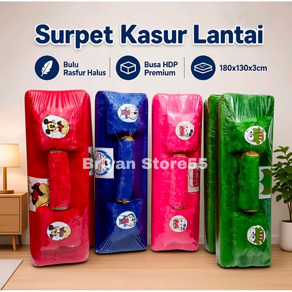 Surpet Karakter Bulu Rasfur Tebal - Kasur Bulu Rasfur motif Karakter - Surpet Kasur Karakter