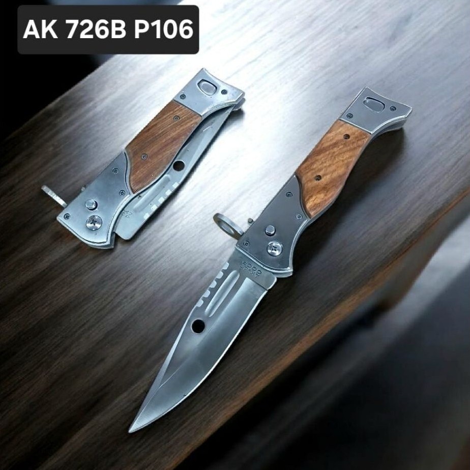 PISAU CAMPING SURVIVAL PISAU OUTDOOR MODEL LIPAT AK 47 B UKURAN SEDANG