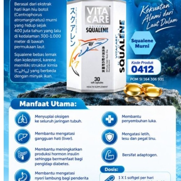 VitaCare NATURAL SQUALENE 30kapsul lunak