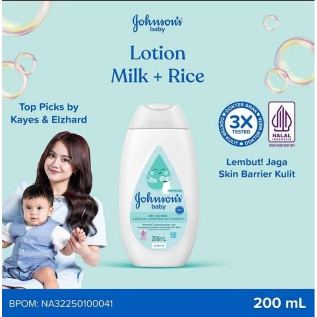 Johnson's milk&rice lotion 100ml (0720)|| body lotion bayi