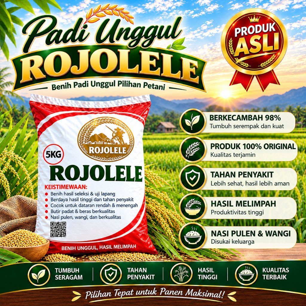 BENIH PADI UNGGUL ROJOLELE KEMASAN 5KG