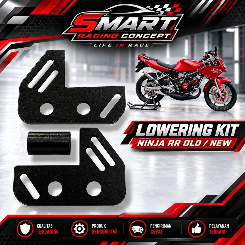 Lowering Kit Ninja RR OLD dan NEW Pemendek Monoshock Belakang Plat Arm Unitrack