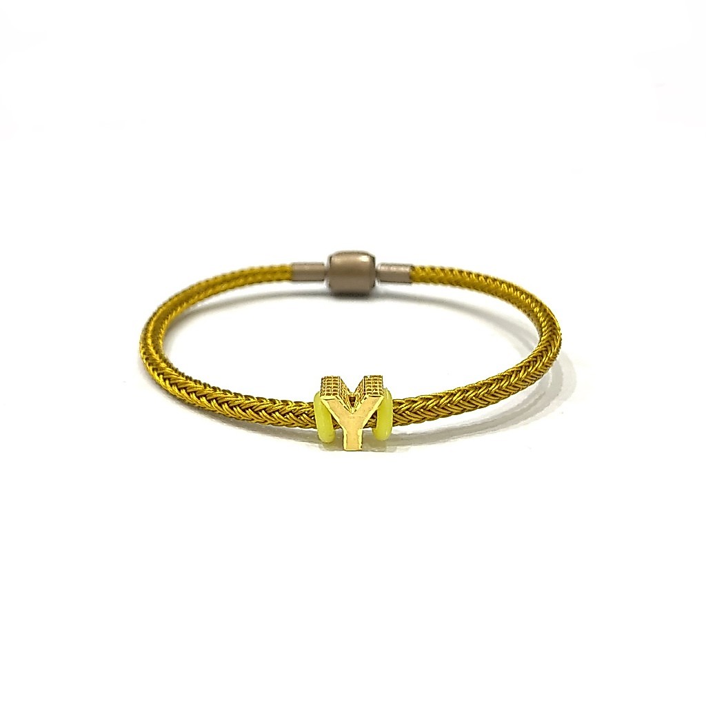 Gelang Tali Set Liontin Emas Asli Kadar 700 Huruf Y Balok