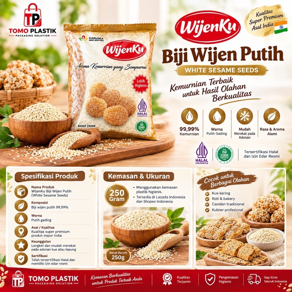 Wijenku 250gr / Biji Wijen Wijenku / Biji Wijen Putih / Wijen Putih