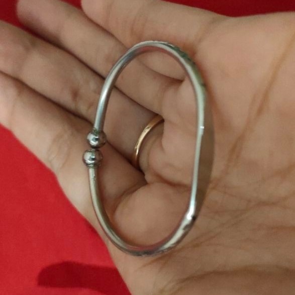 Gelang Tulis Nama/Ukir Nama Anak Besi Putih Asli Ternate