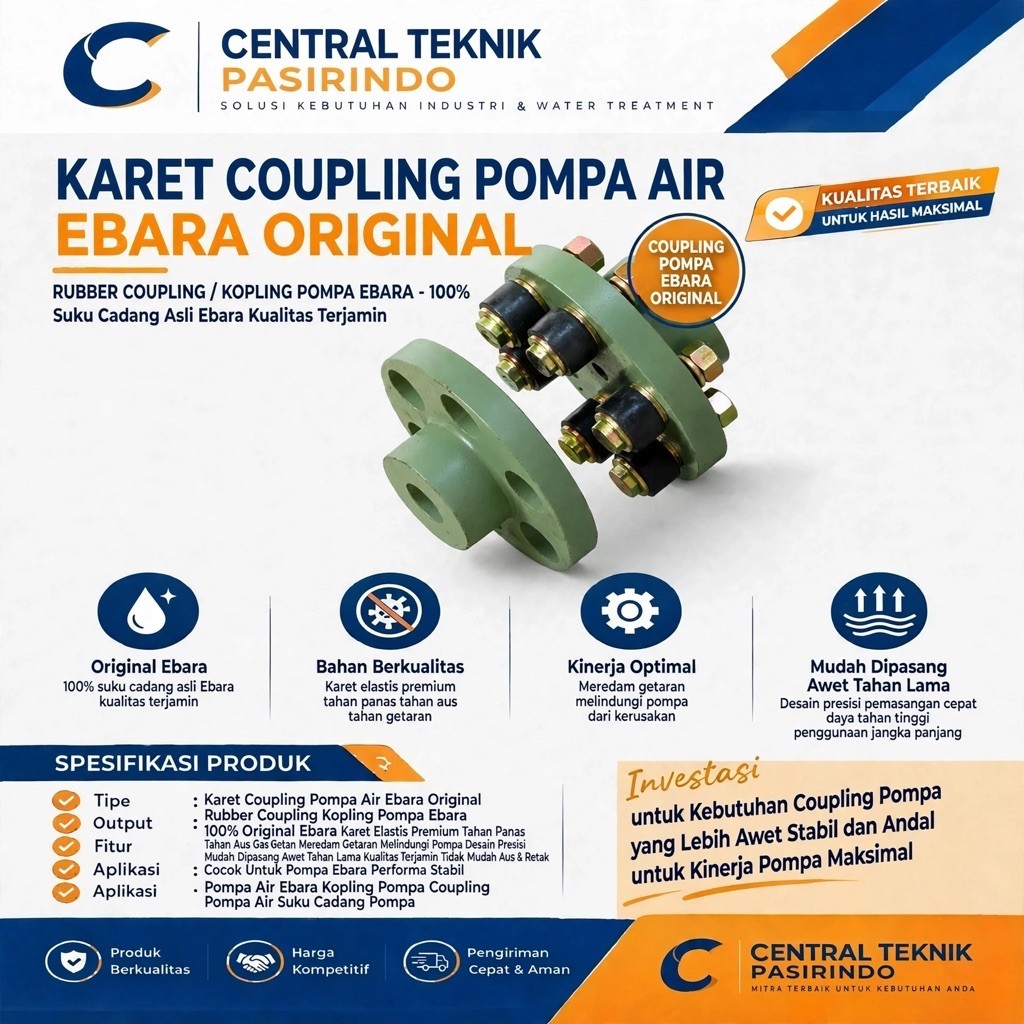 karet coupling pompa air ebara original / rubber kopling pompa ebara