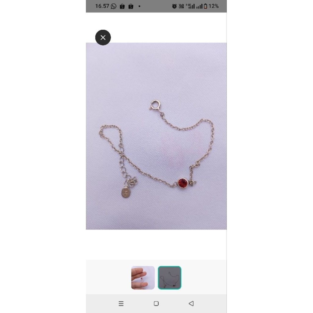 gelang perak Bali 926 batu garnit