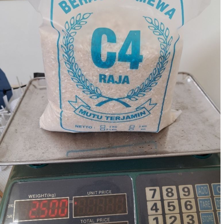 Beras C4 Raja Super Biru 5kg (2.5kg x 2) Beras Pulen Enak