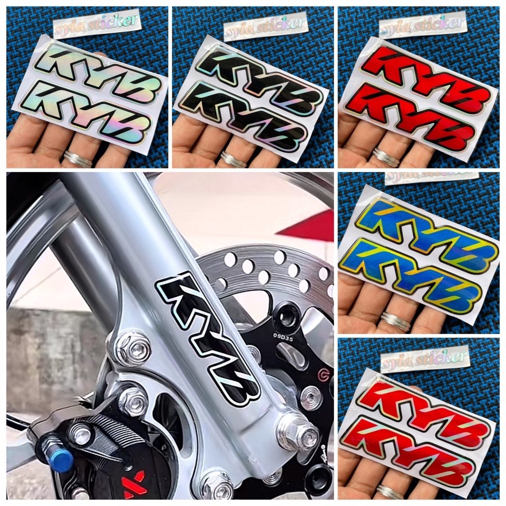 Sicker Emblem Shock Depan Kyb Sticker Bottom Shock Kyb Timbul Stiker Emblem Motor