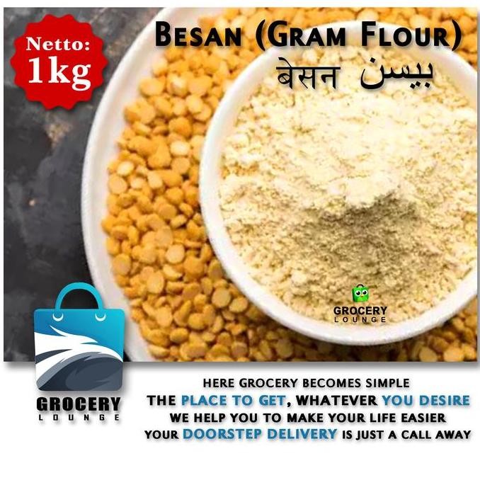 

Besan 1kg - Gram Flour - Tepung Besan Murni (Gluten Free - Non GMO) GS