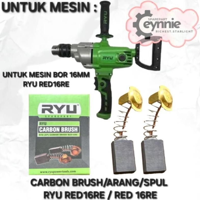 CARBON BRUSH RYU RED16RE UNTUK MESIN BOR 16MM SPUL ARANG RYU MESIN BOR 16 MM RED 16RE RYU aSt