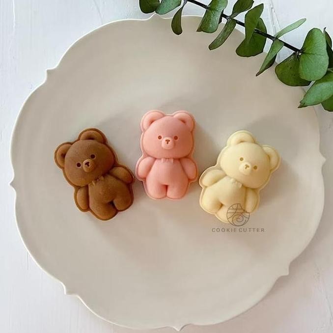 Cetakan Mooncake Beruang / Cetakan Cookies Kue Kering Bear Lucu