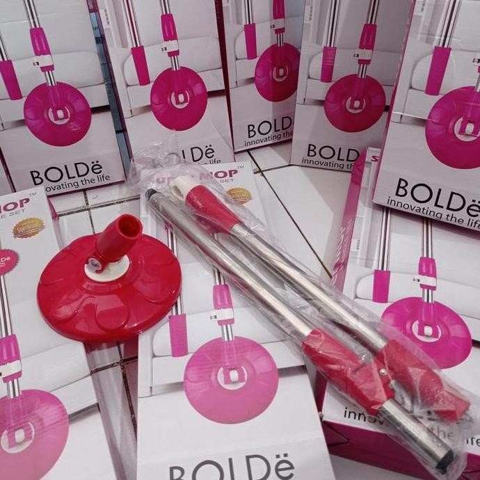 BEBAS ONGKIR - tongkat pel spin mop bolde gagang / stick stainless bolde super mop