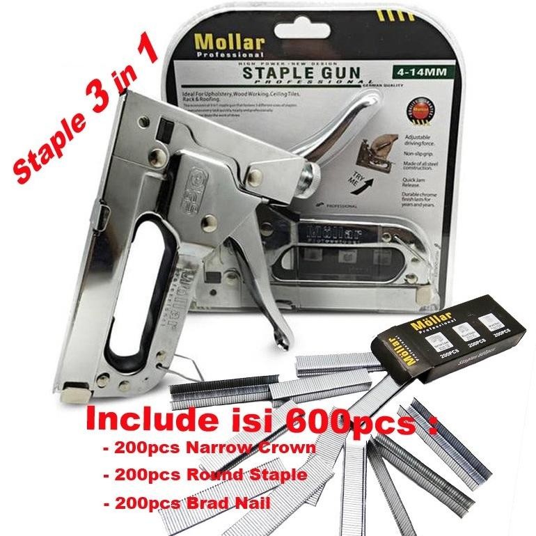 

Promo Gun Tacker Alat Staples Dan Paku Tembak 3In1 / Staple Gun Mollar 4-14Mm / Stapler Tembak Manual Prermium