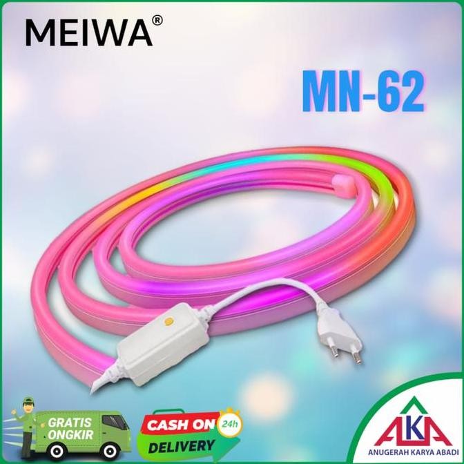 Lampu LED Strip MEIWA MN-52 Selang Hight Light SMD 2385 10M 220V Adaptor Outdoor Waterproof - Red Wh