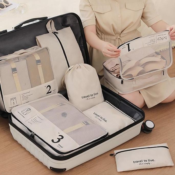 -S/M/L Travel Clothes Bag Suitcase Organizer Tas Travel Pouch Set Organizer Bag Tas Tempat Penyimpan