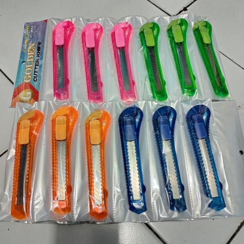 

Termurah (Isi 12 Pcs) Pisau Cutter Bening Warna/Pisau Cutter Bening Warna Besar Termurah