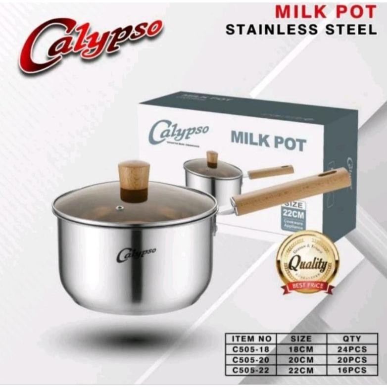 Panci susu milk pot calypso / panci gagang kayu calypso / saucepan calypso Original aSt