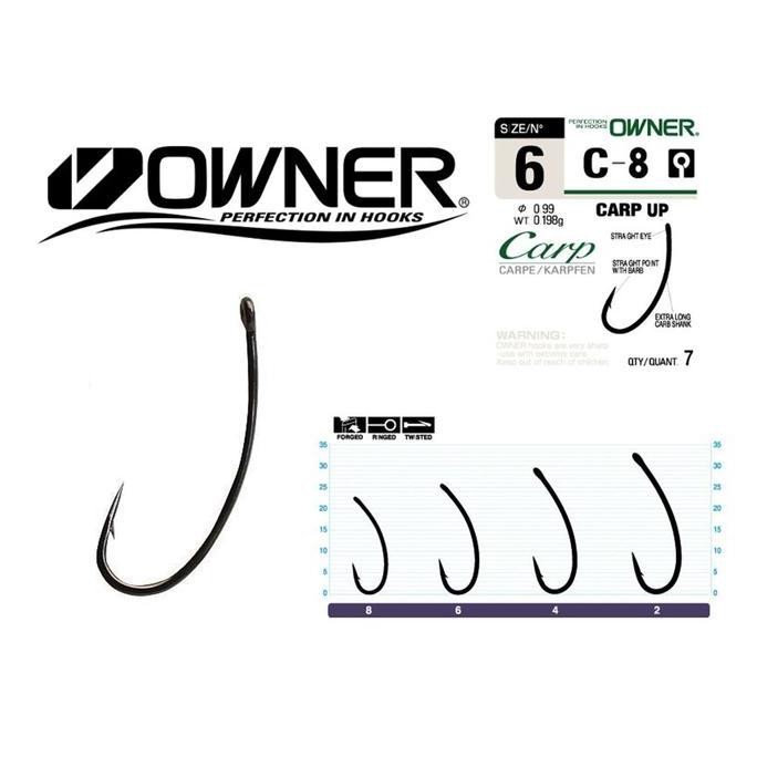 Pancing Owner C-8 (Carp Up) 53268 Single Hook Kail Made in Japan