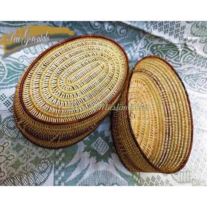 Peci Songkok Rotan Gorontalo Peci/Kopiah/Songkok Rotan Asli Gorontalo. Coklat Muslim TS