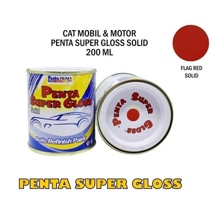 siap kirim] CAT PENTA FLAG RED 37021 200 gram - cat penta merah - cat penta super gloss merah - cat 