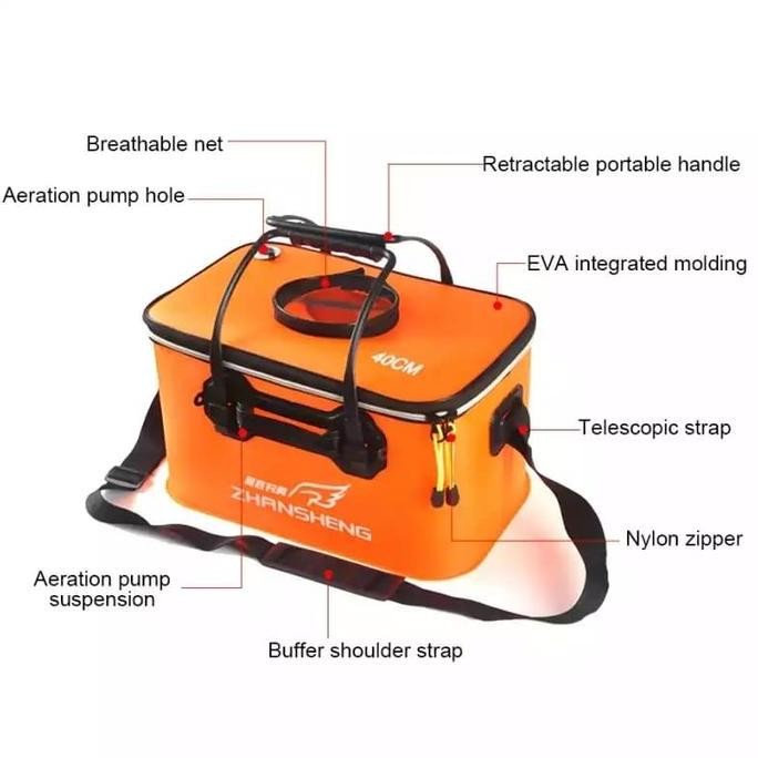 Portable Fishing Bag Live Bait / Ember Lipat Umpan Hidup Pancing / Fol