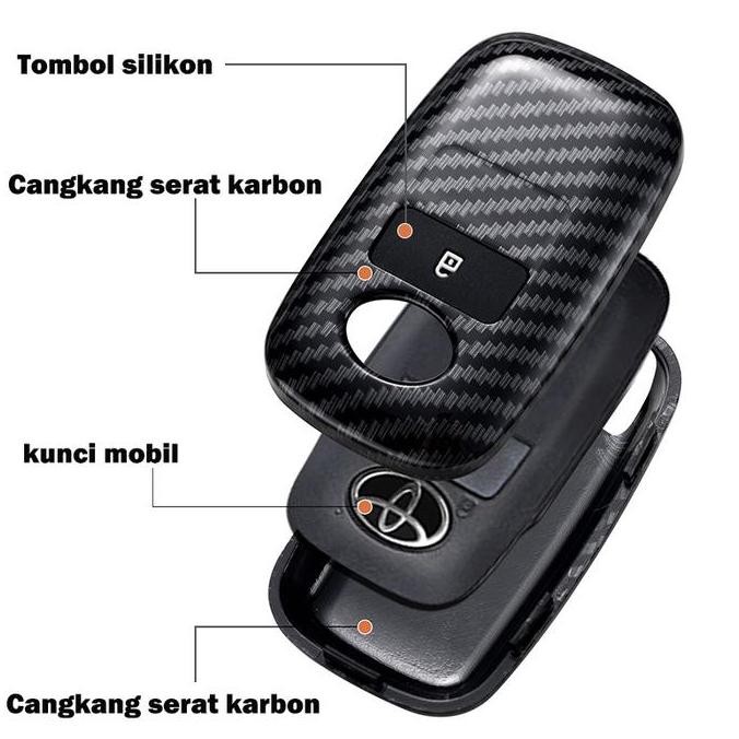Cover Sarung Kunci Remote Carbon Toyota AGYA 2023 2024 2025
