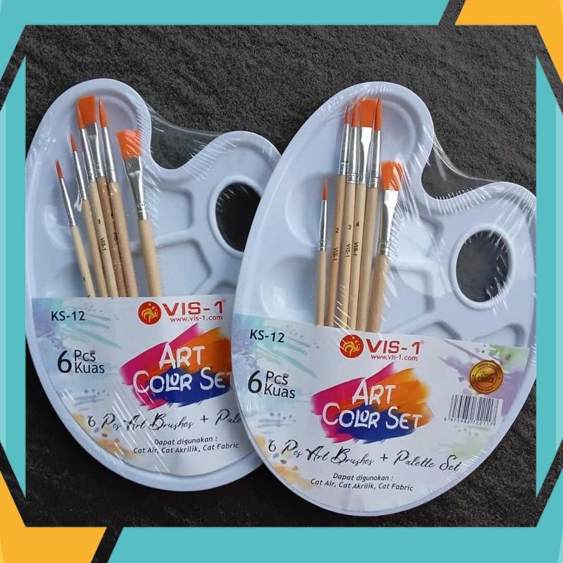 

Bisa COD Kuas + Palet Lukis Piringan VIS-1 KS-12 ( Set ) [ Original ] SZV-11